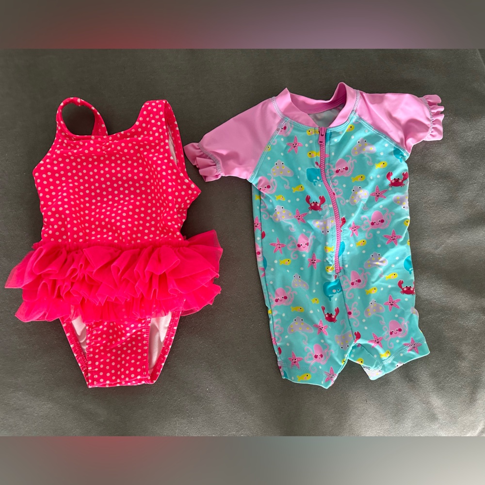 Baby bathing suits x2